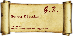 Gerey Klaudia névjegykártya